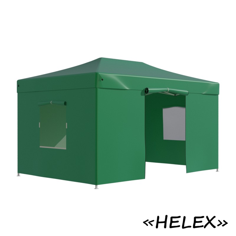 Тент-шатер быстросборный Helex 4336 3x4,5х3м, зеленый (полиэстер)