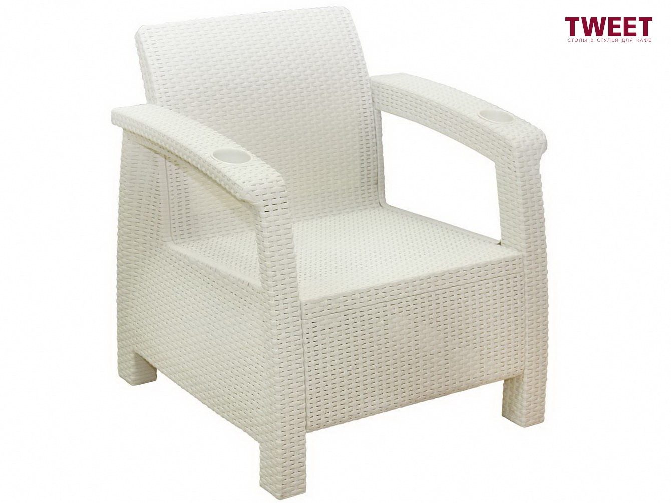Кресло TWEET Single Seat искусственный ротанг (цвет - белый)