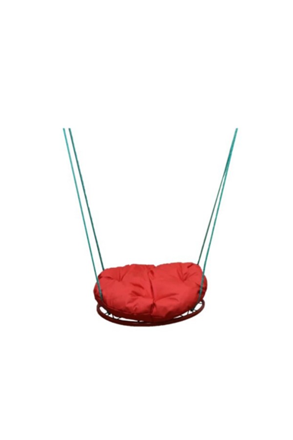 Качели детские Gnezdo с красной подушкой, подвесные, диаметр 60 см