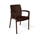 Пластиковый стул BALI SOLID с металлическими ножками, коричневый